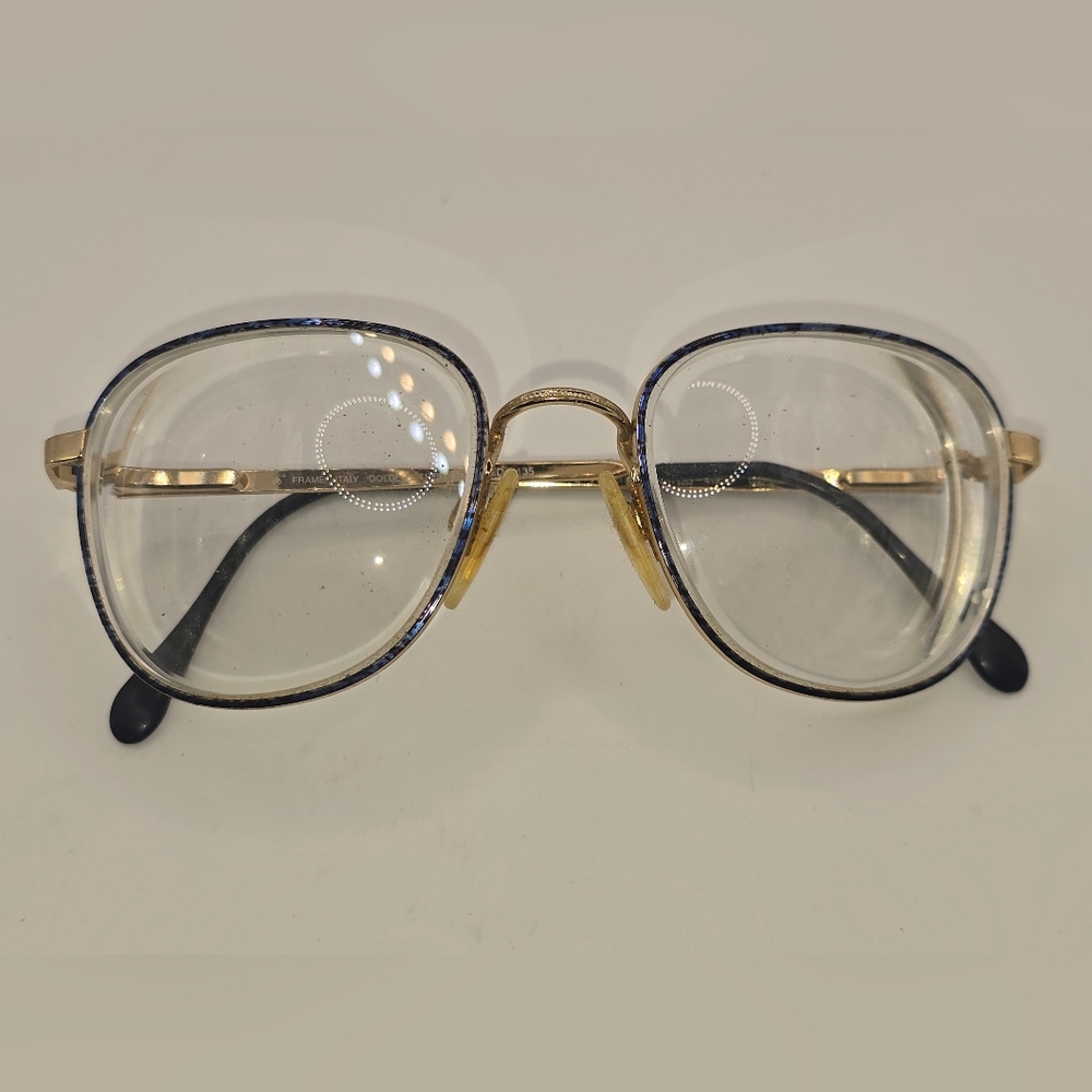 Vintage LUXOTTICA Frames From Italy GOLDELETROPLATED *Will Need New Lens*